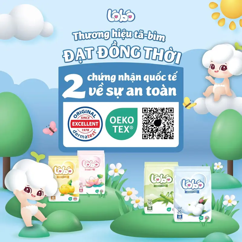 LOBO [ TẶNG 01 PHUN NƯỚC CHO BÉ ] 01 BỊCH TÃ/BỈM LOBO MỎNG, MỀM MỊN, THẤM HÚT CHO BÉ 2