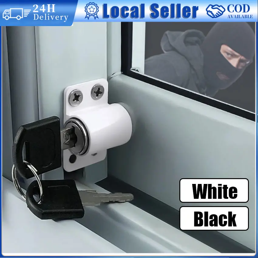 Security Child Sliding Door Patio Window Bolt Locking Catch Zinc Alloy  With 2 Keys