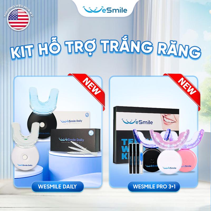 LIVESTREAM Bộ Kit hỗ trợ làm trắng răng tại nhà WeSmile Pro 3+1 thành phần tự nhiên không gây ê buốt - Hàng chính hãng - Bảo hành 12 tháng W4