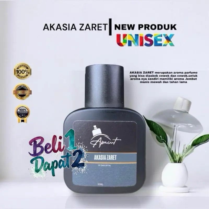 PROMO BUY 1 GET 1 .best seller .PARFUME AKASIA ZARET(new produk) aroma unisex