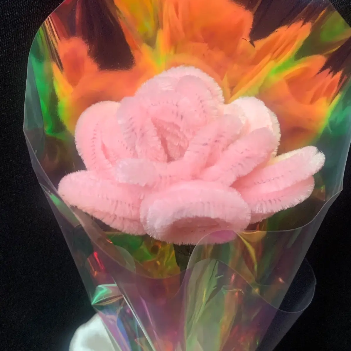 single rose flower / bunga kawat bulu