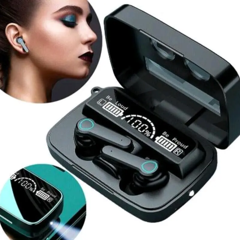 Handsfree Bluetooth TWS M19 Wireless Earphone Blututh V 5.1 Led Display Plus Asesoris Music Hp Mp3 Musik Bass Headset Speaker Spiker Player 4