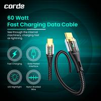 Gambar CORDE Kabel Data Transparan TYPE C to TYPE C Fast Charging 60W CCD128 - 1M dari Corde Indonesia Kota Administrasi Jakarta Utara 3 Tokopedia