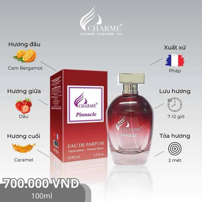 NƯỚC HOA NỮ CHARME PINACLE 100ML (Tặng chai 10ml mùi ngẫu nhiên) NGỌT NHẸ NHÀNG , QUYẾN RŨ Xịt Thơm Perfume Cosmetic Women 5