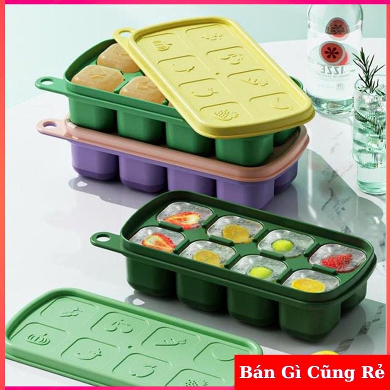  Khay Làm Nước Đá Viên 6-8-14 Ô Có Nắp Đậy Tránh Mùi Kháng Khuẩn Chất Liệu Silicon Cao Cấp Khay Đá Silicon & Khay Đá Tròn An Toàn Không BPA 