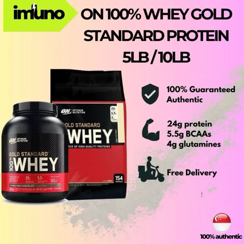 [Imuno] Optimum Nutrition ON 100% Whey Gold Standard Protein Powder 5LBS / 10LB 100% AUTHENTIC