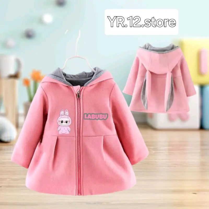jaket anak telinga kelinci sweter labubu Switer 1