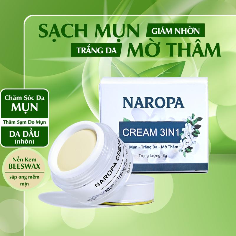  Kem Mụn - Trắng Da - Mờ Thâm NAROPA 3in1 - dưỡng da làm dịu giảm nhanh mụn thâm do mụn hỗ trợ dưỡng trắng da 