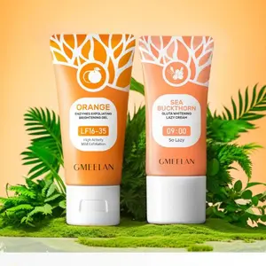 GMEELAN 2PCS Skincare Set - Paket Perawatan Wajah Orange Peeling Gel Eksfoliasi 50g & Lazy Cream Moisturizer 30g Eksfoliasi Mencerahkan Anti Blackhead Menghilangkan Kulit Mati Firming Brightening Whitening Pelembab