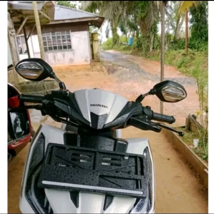 Spion Bubut 3 Jari Spion Bubut Tangkai Pendek Spion Led Bubut Original Spion Style  Plat KT 4