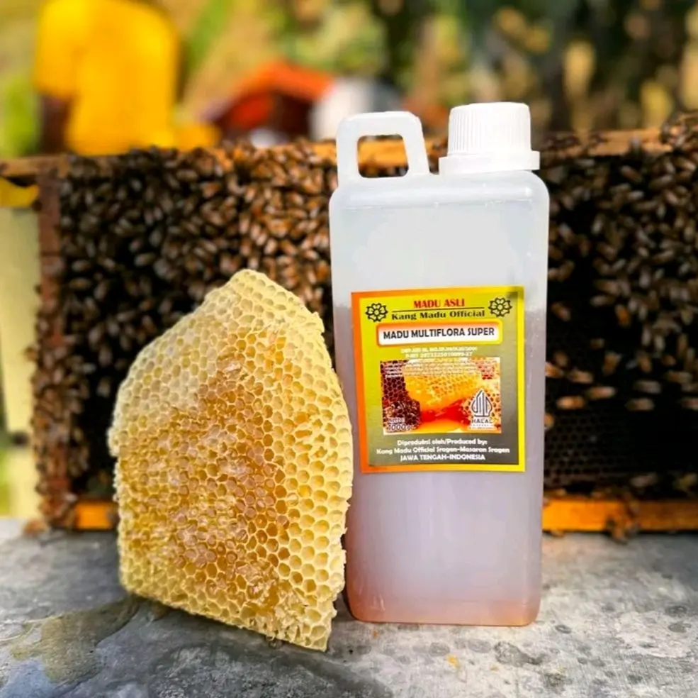 Madu Multiflora 1kg Murni 100% Madu Asli Peternakan Lebah Madu