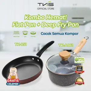 TKIS Paket Hemat Frypan Anti lengket 28cm + panci susu 18cm batu medis