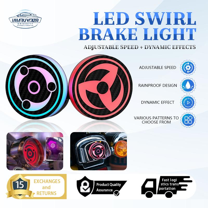 Đèn phanh xe máy, Đèn LED nhấp nháy, Thiết kế xoay Sharingan, Cắm và chạy, Thích hợp cho xe máy và ô tô