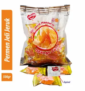 Permen Jelly Jeruk kemasan 500 gr Halal Orange Candy Mandarin Hoopie Naraya  Jeli