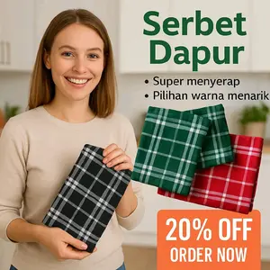 lap piring serbet dapur jumbo 55x55  1 lusin