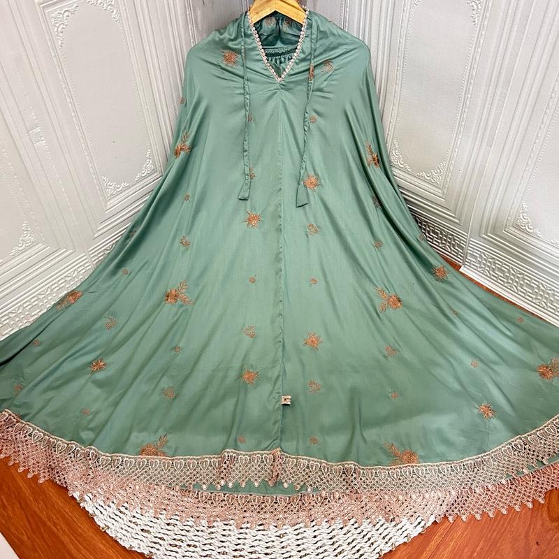 Mukena Dewasa Katun Rayon Twill Bunga Milo 6