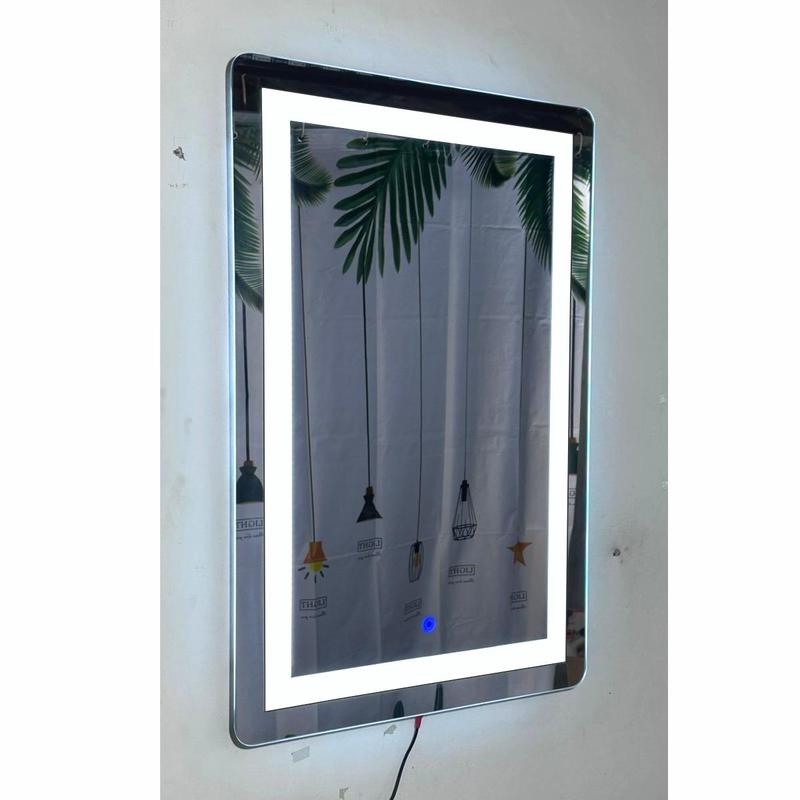 Kaca Cermin Dinding Square Lampu LED Touchscreen 40 x 60 Cm Tebal 5 Mm 4