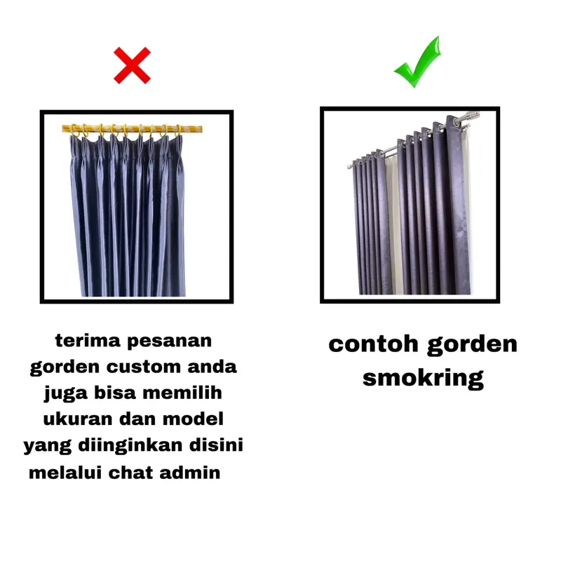 Gorden Polos Kain Blackout Doff Tebal Premium 7 8 9 10 Gelombang Depan Belakang Doff Curtain Jendela Tali Pintu Minimalis 4