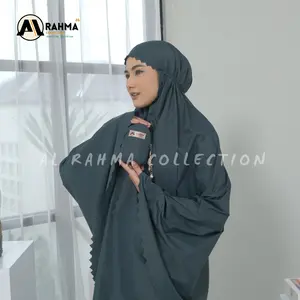 AL RAHMA -  Mukena Travel Mini Pouch 2in1 Bahan Parasut Korea Premium Daily Lasercut Free Gantungan Sajadah Muka