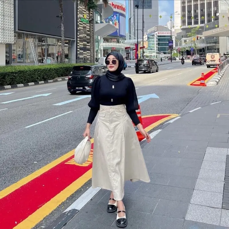 Rok Viola Katun Twill Premium Model Mayung Look Korea Panjang Wanita 0