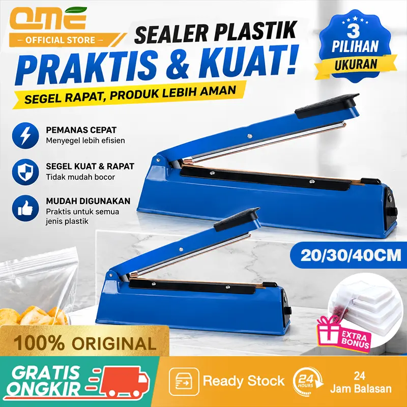 QME - Alat Press Plastik Impulse Sealer 20, 30 & 40CM Alat Press Perekat Plastik Vacuum