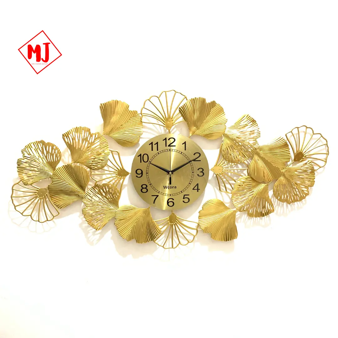 Jam Dinding Mewah Type AB68 - Bahan Metal Glass - Size 98cm x 50cm X24cm