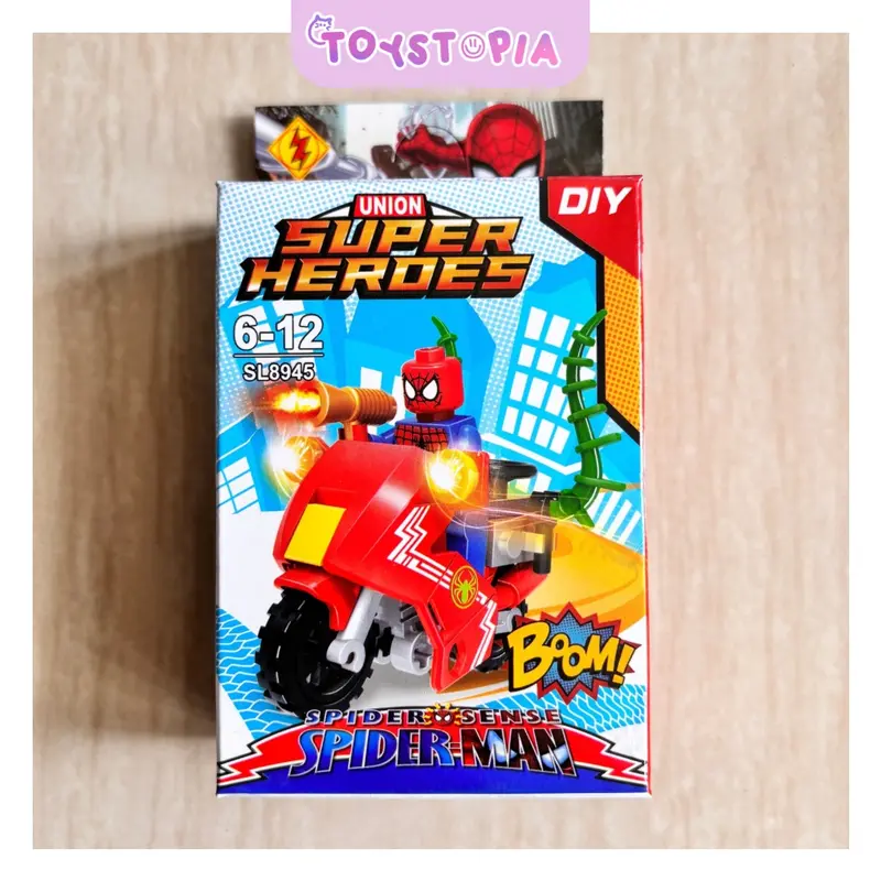 UNION SUPER HEROES Mainan Balok Bricks DIY Batman Iron Man Hulk Superman Spiderman Thor Marvel 7