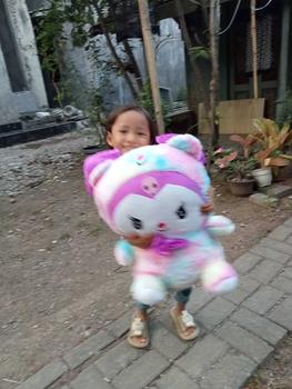 Product Review of Boneka kuromi pelangi sanrio ukuran jumbo 60cm lembut mewah kado ultah Anak Asli Dolls from y**a 1