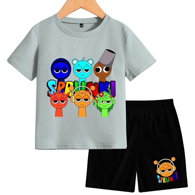 Setelan  Anak-Anak sprunki 6 friends lengan pendek bahan katun Fashion  Pakaian 2