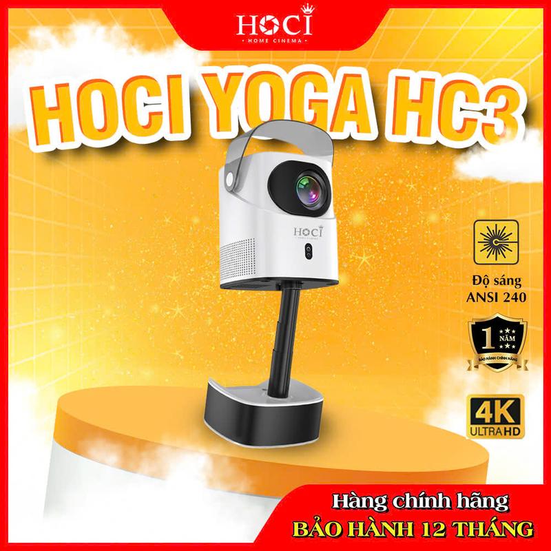 [ HOCI ]- Máy chiếu Mini cao cấp HOCI YOGA HC3- Máy chiếu tích hợp chân Tripod tiện lợi - Quai xách đa dụng thêm bảo vệ Lens