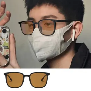 Kacamata hitam keren ala korea kacamata pc persegi kacamata anti UV  Vintage Eyewear Sunglasses Lensa Aksesoris