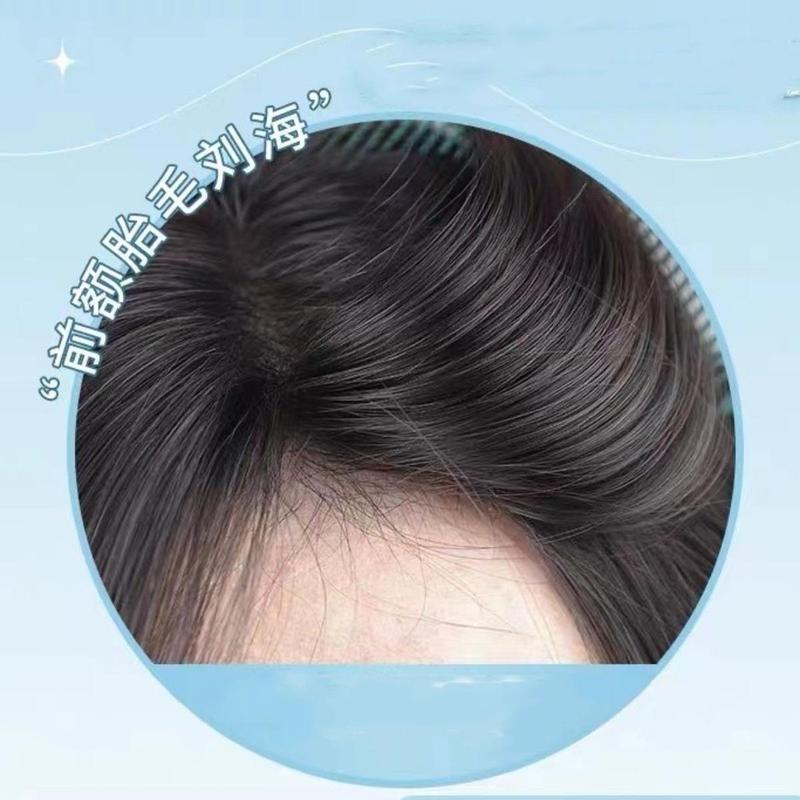 YANKUN 60cm Women Wig Natural Long Straight Hair Wig for Women Fluffy Smooth Ventilate Retouch Your Face Hair Extensions 8
