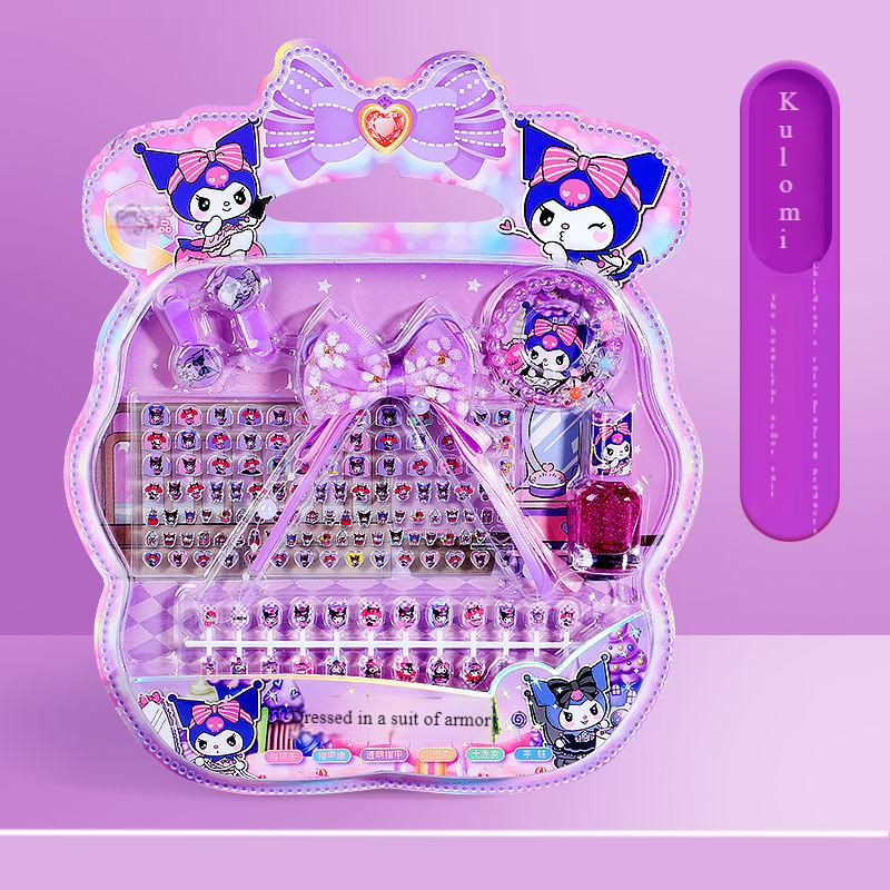 Bộ Dụng Cụ Làm Móng Cho Trẻ Em, Thiết Kế Kulomi Dễ Thương, Bao Gồm Miếng Dán Móng Tay, Đồ Chơi