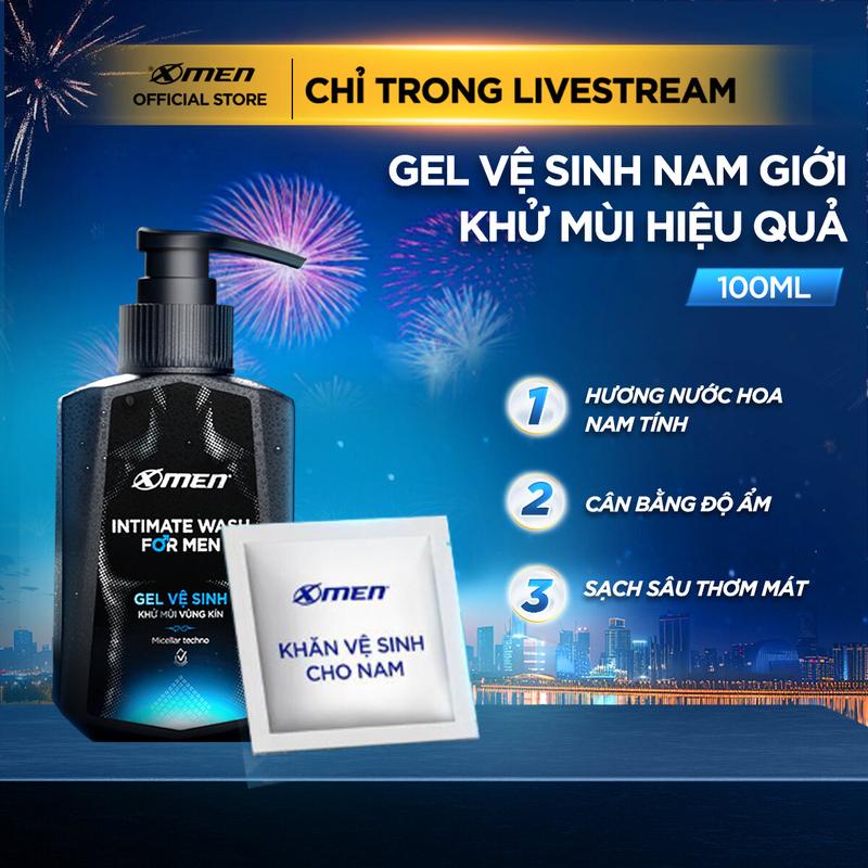   MỚI  Gel vệ sinh nam giới Xmen 100ml hương nước hoa Pháp sang trọng hương thơm nam tính - Intimate Wash for Men 