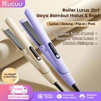 Gambar (BISA COD) KUCUU Catokan Rambut catokan curly catok 2 in 1 Hair Straightener Pelurus Sisir Pelurus Rambut Tampilan LED - Khaki dari Future Upin_NEW Kota Tangerang 1 Tokopedia