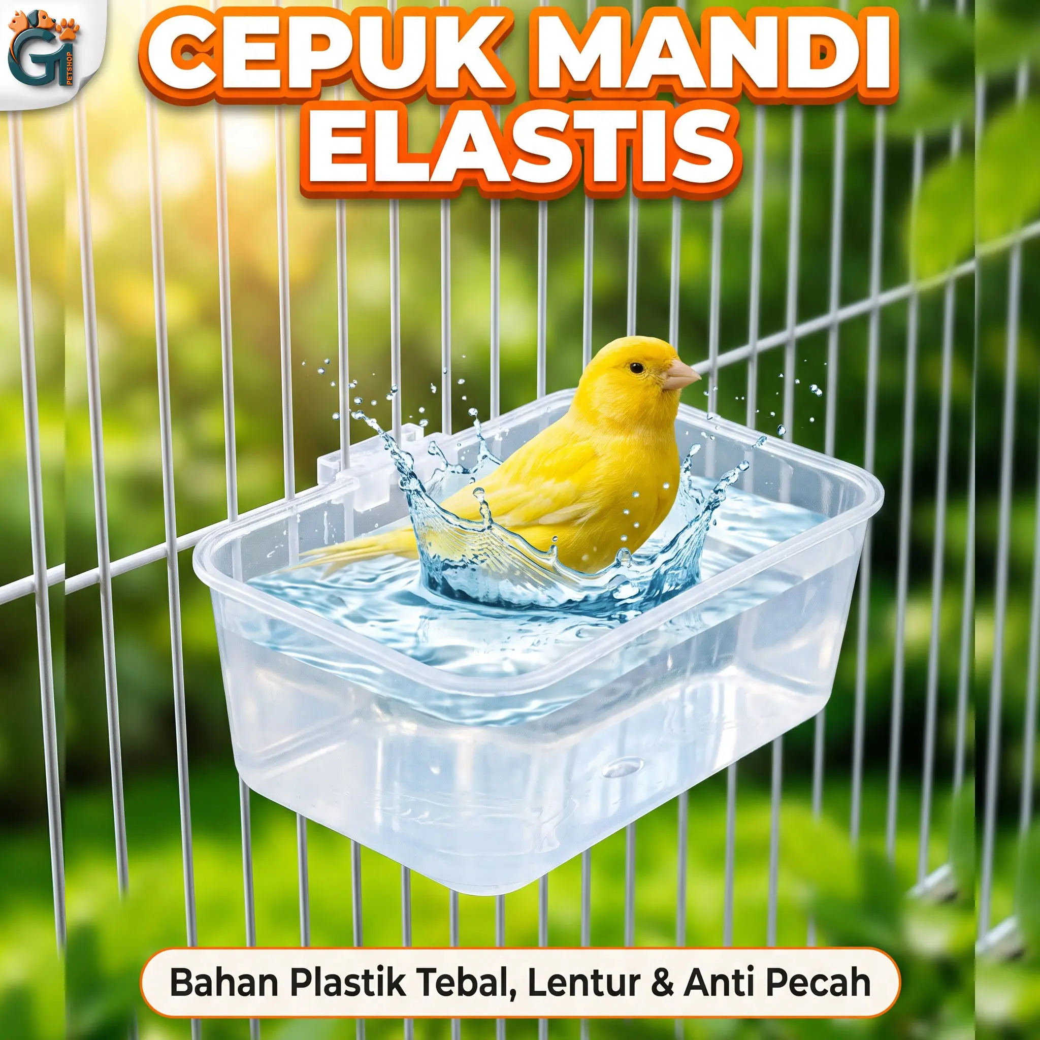 Cepuk Mandi Lentur Ukuran Besar Kenari Kacer Murai Bak Mandi Burung Lentur / CEPUK TEMPAT MANDI BURUNG LENTUR ANTI PECAH GI PETSHOP