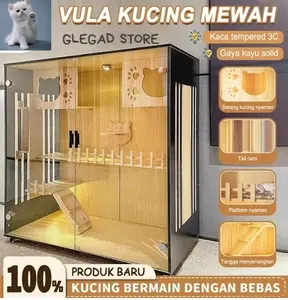 Kandang Kucing Elegant Large Rumah Kucing Premium Cat Condo Villa Kandang Kucing