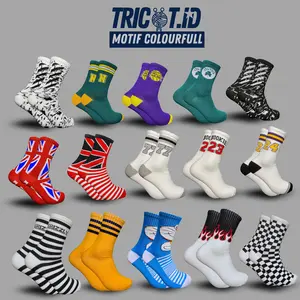 Kaos Kaki Oldschool Katun Motif Pria Wanita Dewasa Panjang Nyaman Tebal