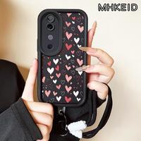 Gambar MHKEID Casing Hp untuk VIVO V40 5G V40 Pro 5G Case Pola Hati Pink Kasing Anti Sidik Jari Kesing Cesing Silikon Lanyard Softcase Casing - Gaya1, VIVO V40 5G dari MHKEID MALL Kab. Tangerang 3 Tokopedia