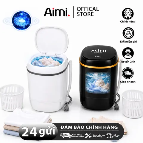 Máy Giặt Mini Aimi , Bán Tự động Xoáy Cực Mạnh đảo Chiều Giặt 4.5kg Quần áo Cho Em Bé, Giặt Quần áo Trắng