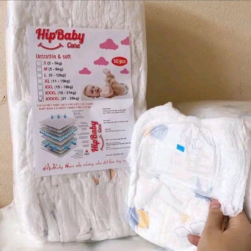 100m Bỉm/tã Quần Hipbaby mặt 3D mềm,mỏng,dùng cho bé sơ sinh tới 3 tuổi. mỏng thấm hút 600ml thích hợp Voi bé, bỉm quần