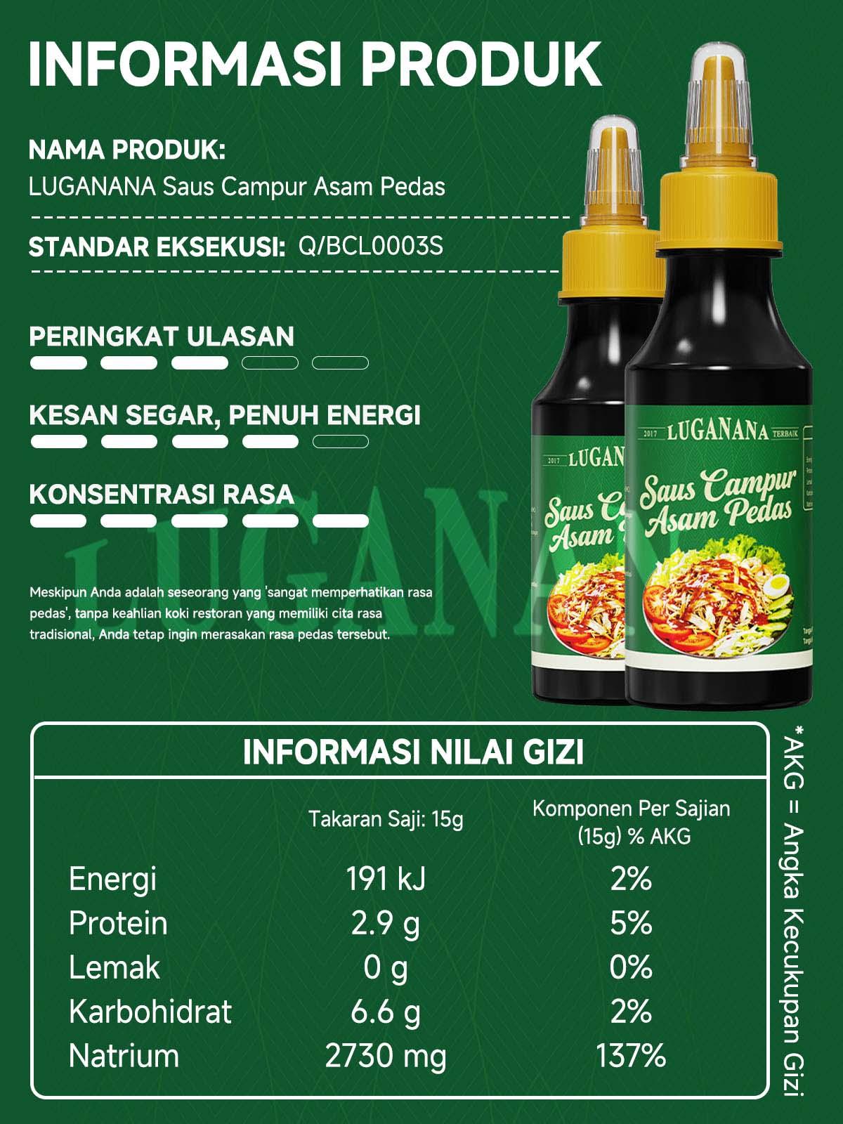 LUGANANA Pearl River Bridge Saus Salad Dingin & Saus Celup Cocok untuk Rumput Laut Mentimun Daging Sapi Dingin Mie Dingin & Mie Soba