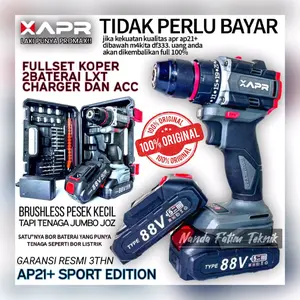 APR JAPAN AP21+ Mesin Bor Baterai Brushless 10mm 2Batrei 88vf 5Cell Lxt Bor Besi Kayu Sekrup Drill bor cas bor cordless APR JAPAN AP21+ Mesin Bor Baterai Brushless 10mm 2Batrei 88vf 5Cell Lxt Bor Besi Kayu Sekrup Drill bor cas bor cordless