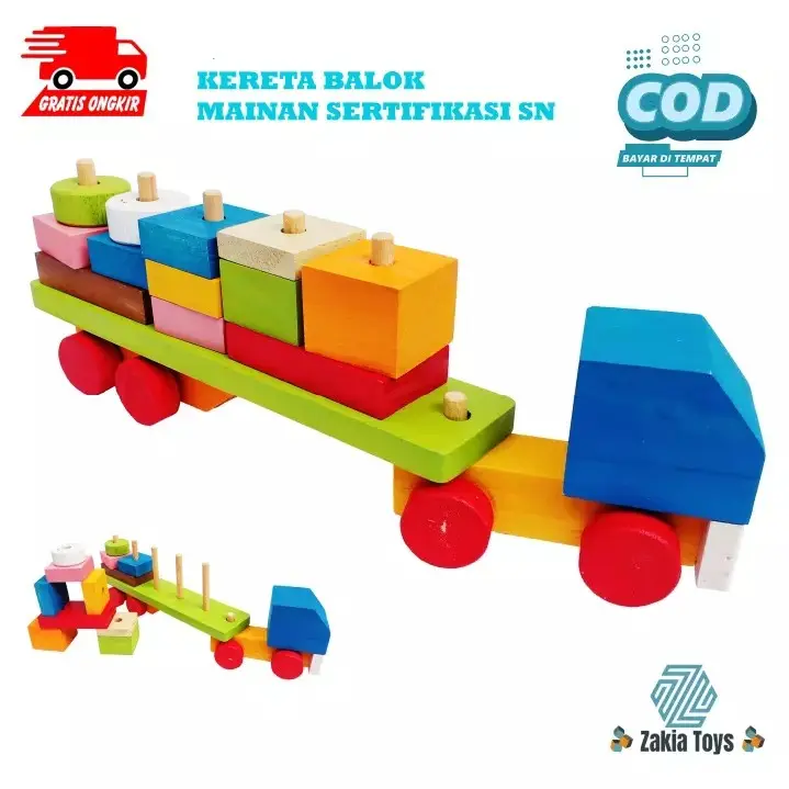 Mainan edukasi anak - mainan kereta balok - mainan kereta kontainer - mainan edukasi anak usia 2 tahun - mainan edukasi anak 3 tahun - mainan edukasi kayu