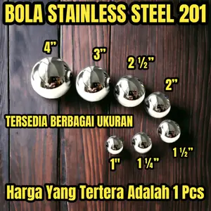 BOLA STAINLESS 1" - 5" INCH - AKSESORIS STAINLESS ORNAMEN TANGGA PAGAR BALKON GERBANG