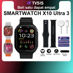 【Jaminan kualitas】Jam tangan pintar premium dengan fitur Dynamic Island, pemantauan detak jantung dan oksigen darah, panggilan Bluetooth, dua tali jam, cocok untuk olahraga luar ruangan, modis dan elegan—hadiah terbaik untuk teman