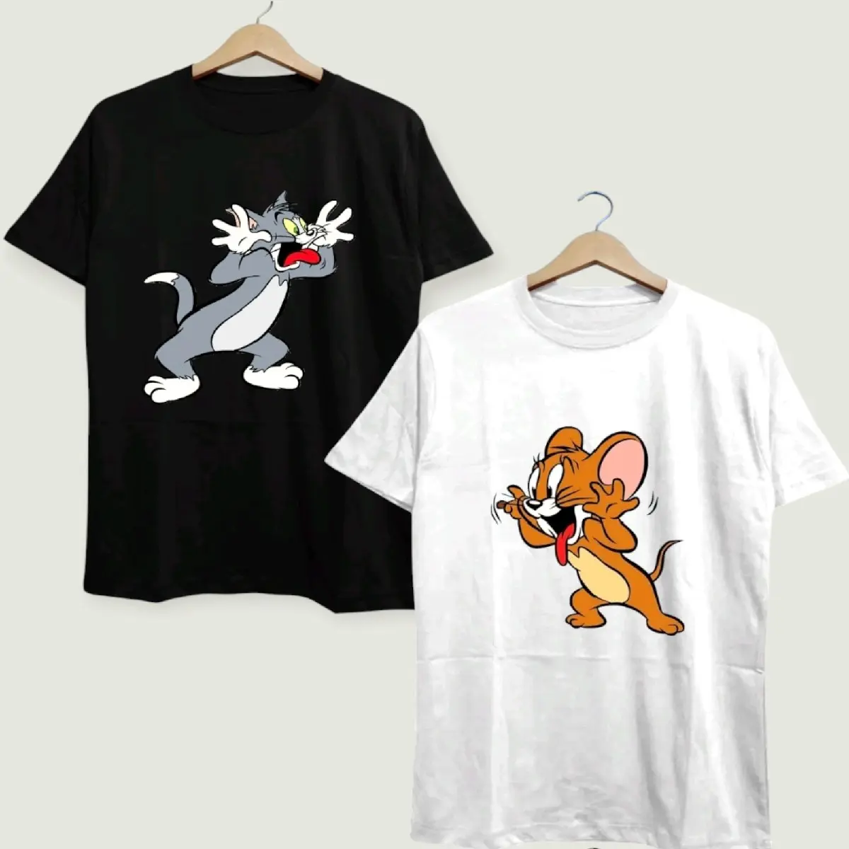 Baju Pasangan T-shirt Karakter Cartoon TOOM & JERRY - Rekomendasi Kaos Couple kaos couple tom jerry Katun Dewasa Oblong Pendek Distro Motif kartun