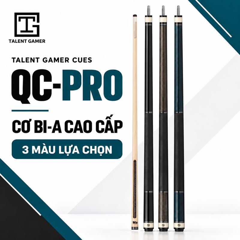 tgcue Cơ Bida 9 Bi Mỹ TG-TY QC-PRO Mới Nhất | Ngọn Carbon M10 Lõi Carbon 30cm | Cán Gỗ Thật Cao Cấp | 3 Màu Lựa Chọn