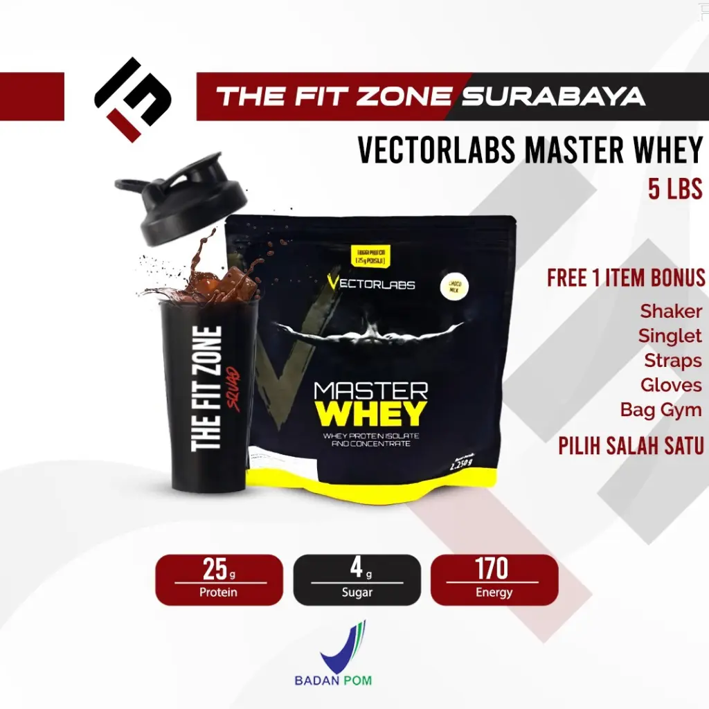 Vectorlabs Master Whey 5 Lbs Susu Whey Protein Isolate Concentrate Suplemen Fitness Gym Penambah Massa Otot Recovery Anti Katabolik Diet Cutting Bulking Lean Muscle Halal BPOM Original