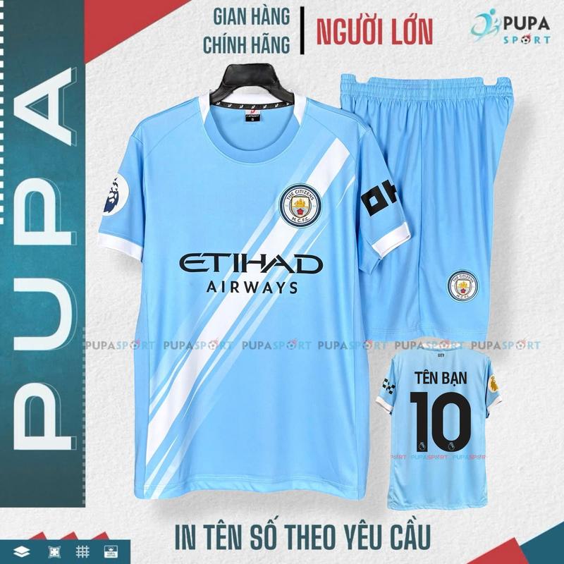 Bộ Quần Áo Bóng Đá Jp, Clb Man City Sân Nhà 25/26 - Xanh Sọc Trắng, Vải Thun Lạnh Cao Cấp Cho Nam Nữ, Có In Tên Unisex Sport Quần Top